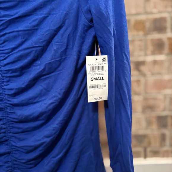 INC Royal Blue Ruched Top - Picture 2 of 3